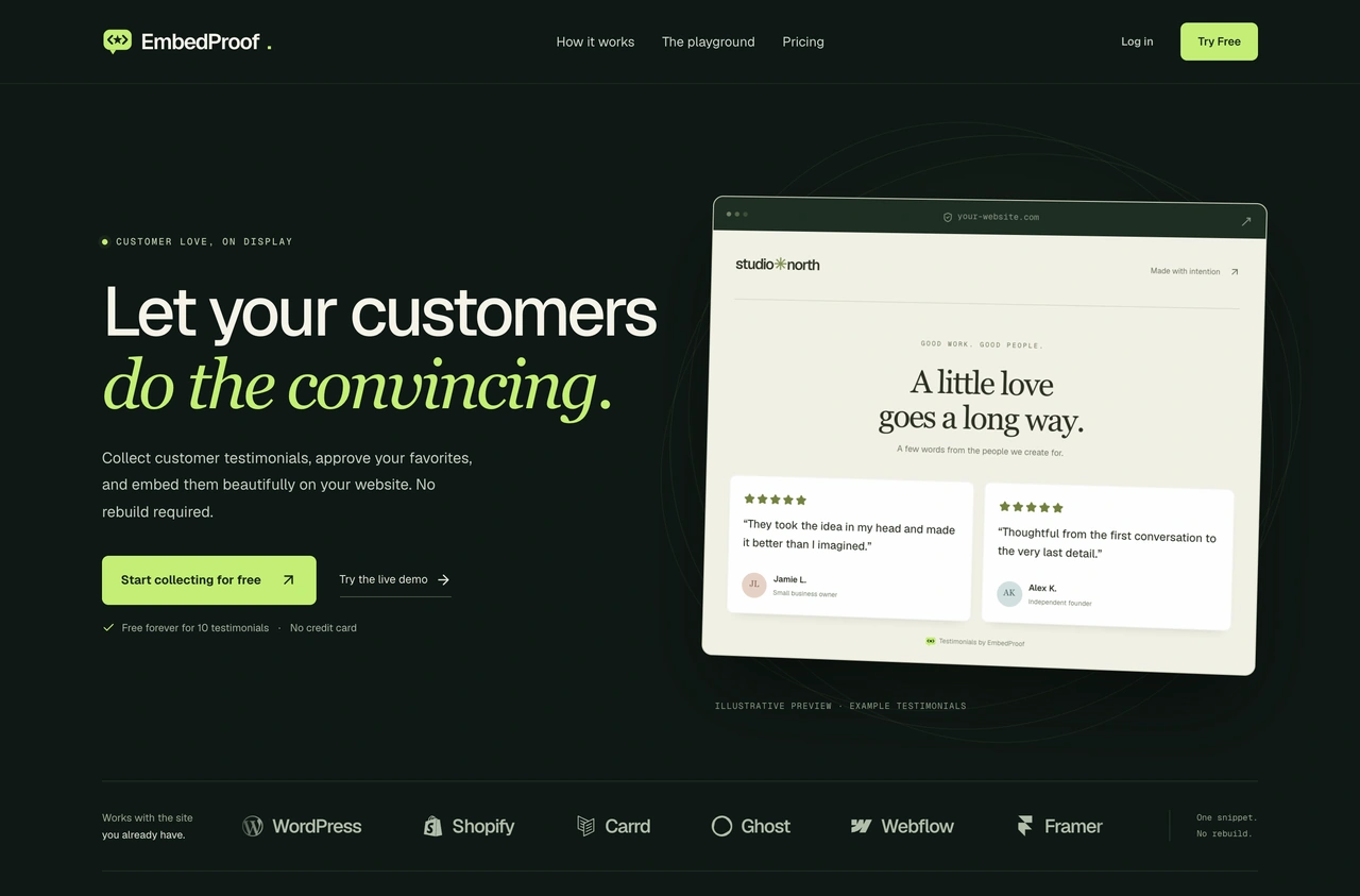 EmbedProof product interface