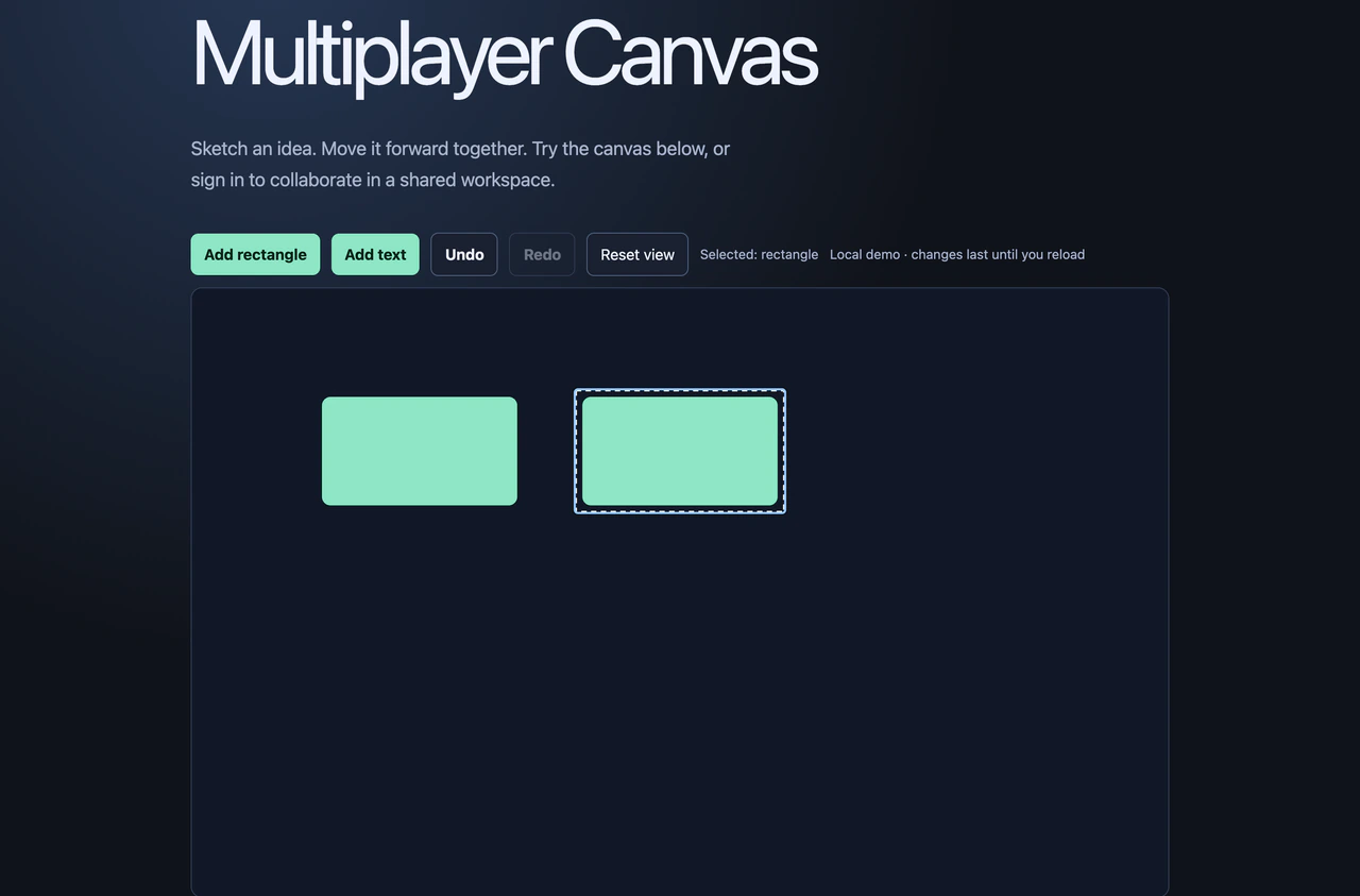 Multiplayer Canvas with its local drawing demo